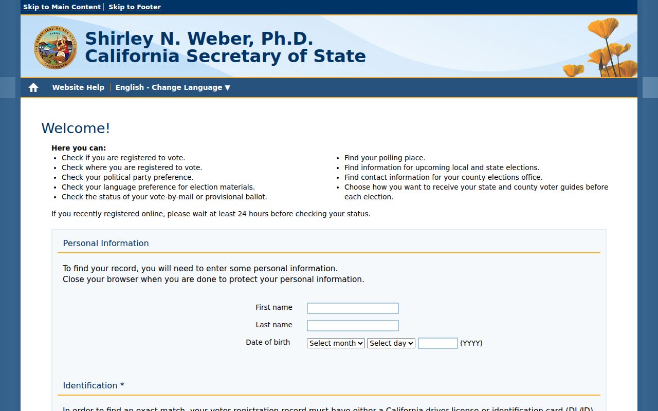 Davis residents directory California voter status self lookup
