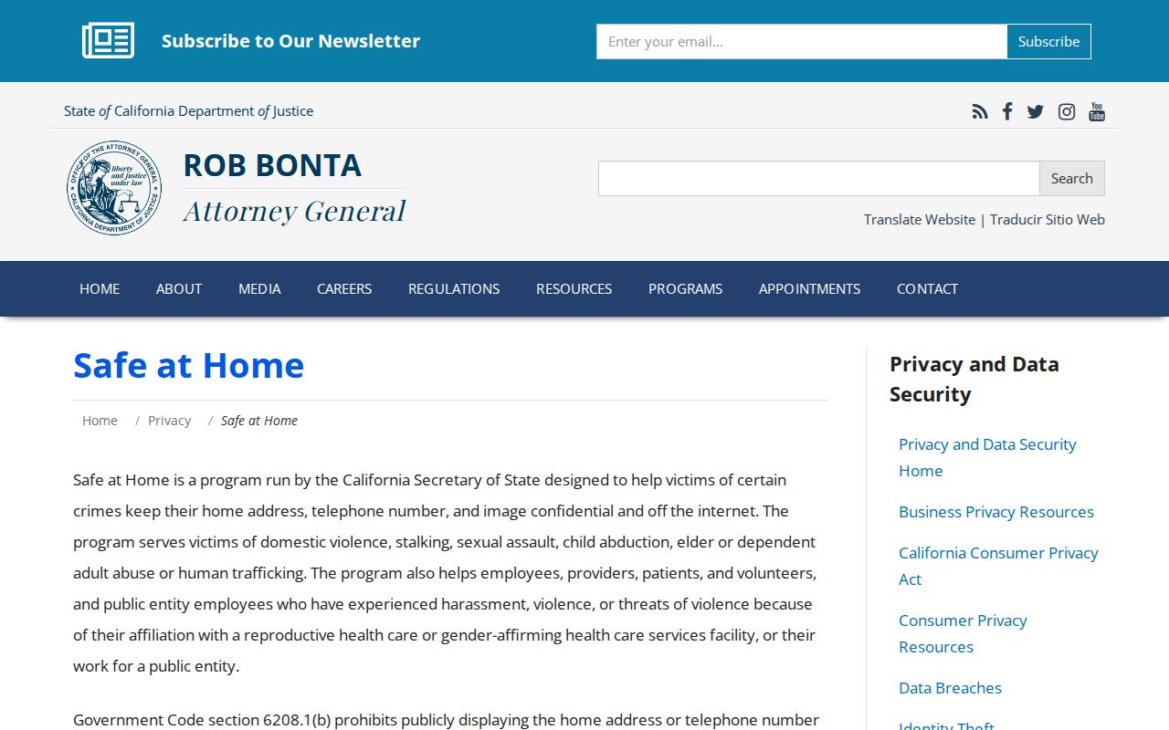 Davis residents directory California Safe at Home privacy program