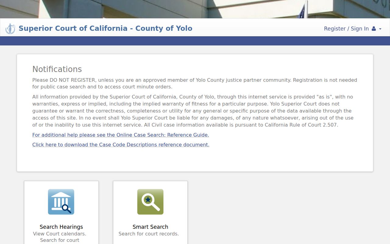 Davis residents directory Yolo Superior Court case search