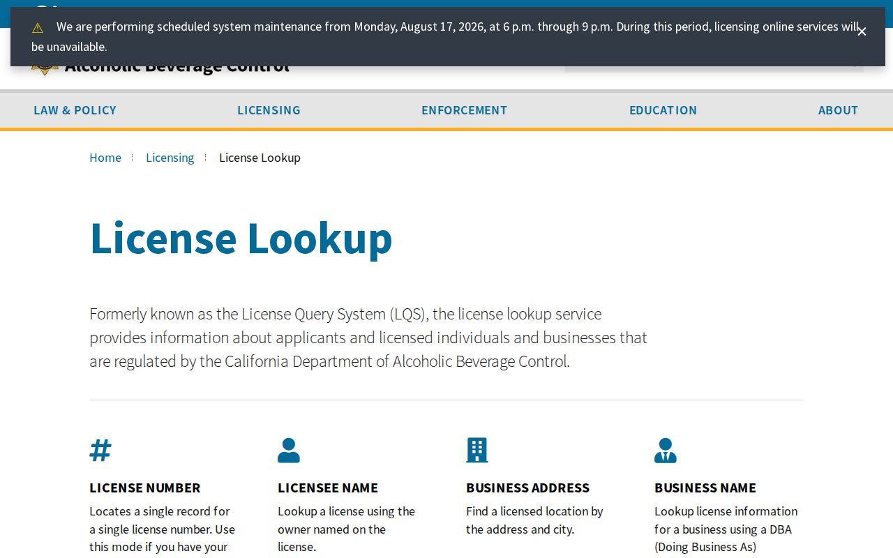 Davis ZIP code directory California ABC ZIP license search